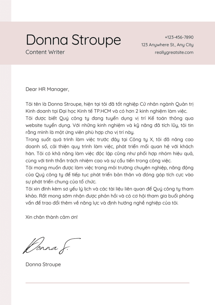 Cover letter là gì