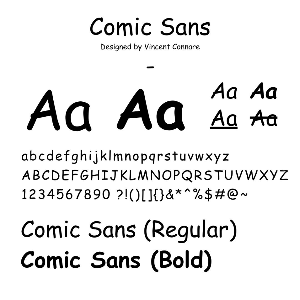 Font chữ Comic Sans