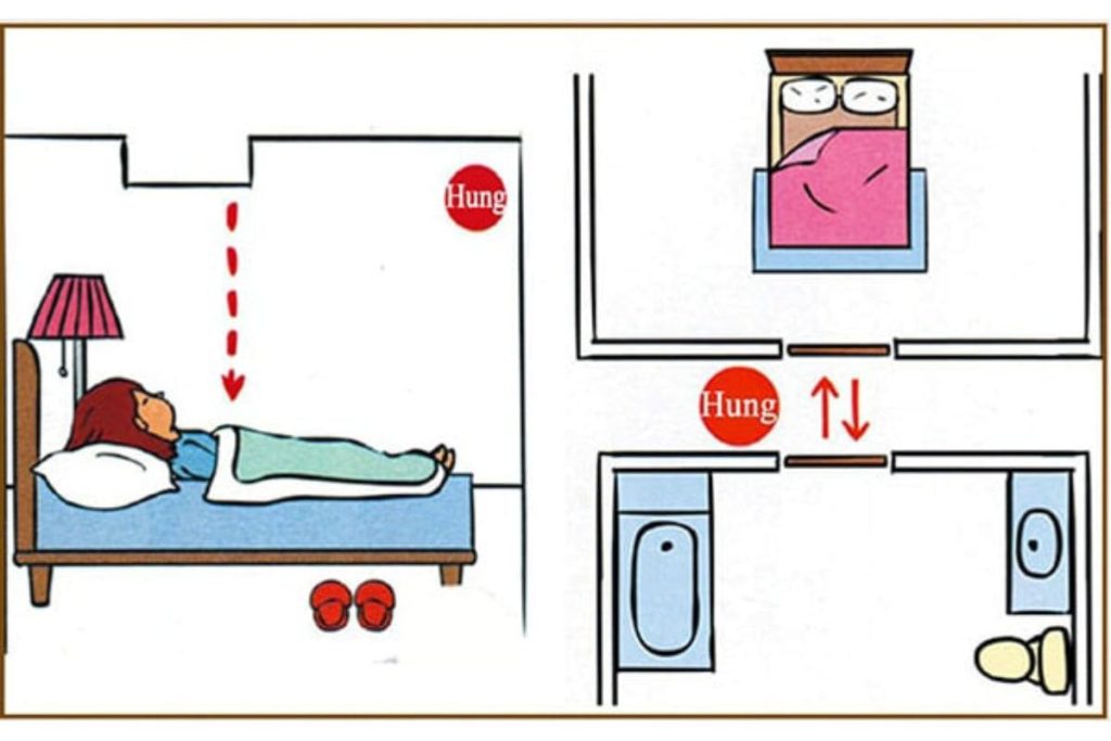 Không nên chọn căn có WC đối diện cửa chính hoặc giường ngủ