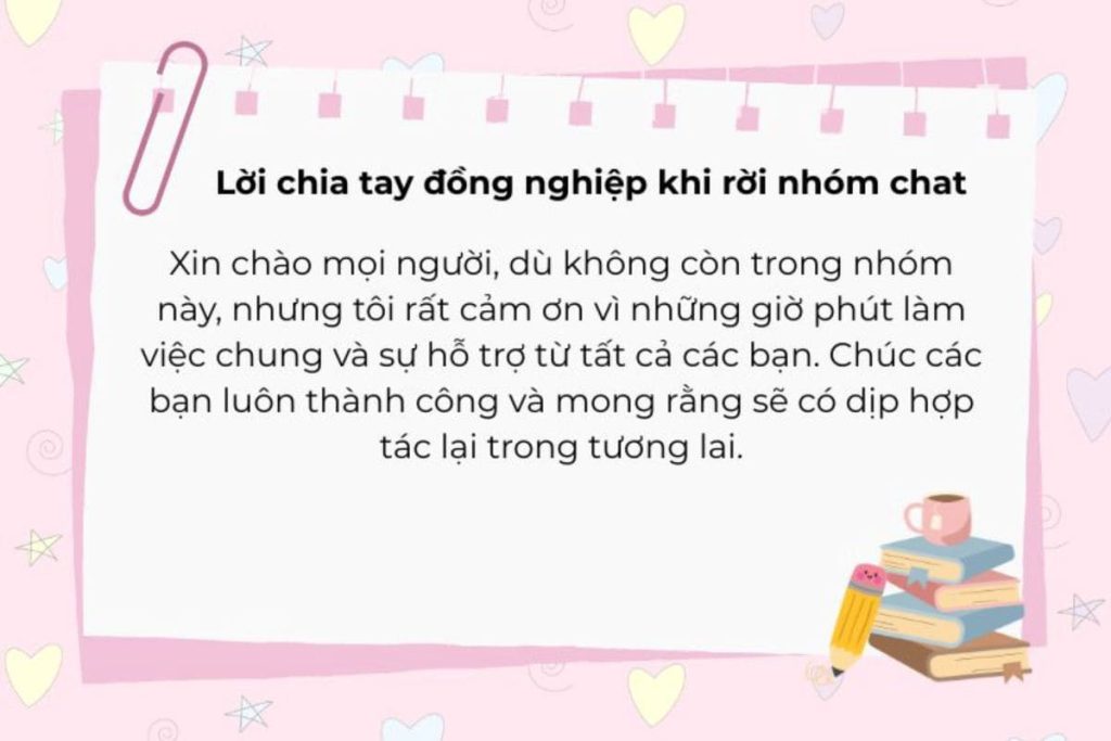 Những lời chia tay đồng nghiệp khi rời nhóm chat